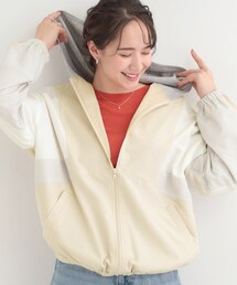 【S-LL】大人スポーティ 配色フードブルゾン