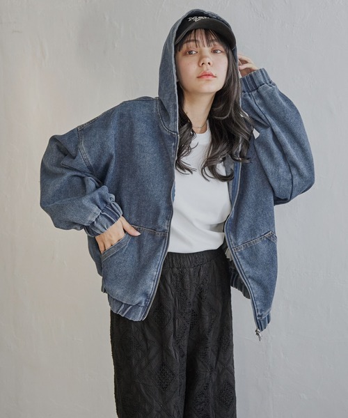 notch.(ノッチ)の「【notch.by yui】Wジップデニムパーカー(ブルゾン・レディース・ライトブルー/ブルー・M)」の6枚目の写真