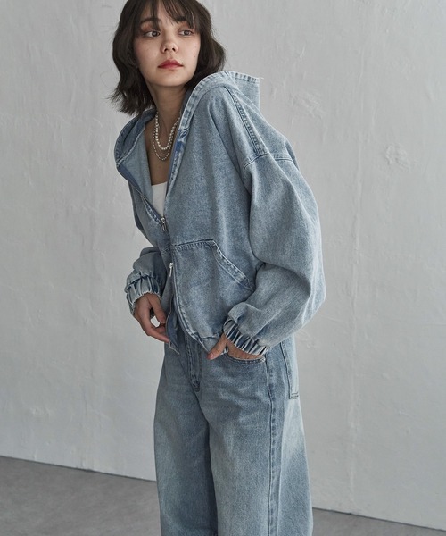 notch.(ノッチ)の「【notch.by yui】Wジップデニムパーカー(ブルゾン・レディース・ライトブルー/ブルー・M)」の22枚目の写真