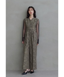 niana（ニアナ）の「ボンディングレースオールインワンドレス 2点セット パンツドレス シアートップス 結婚式 成人式 二次会 同窓会 セレモニー パーティードレス オケージョンドレス お呼ばれ（パンツドレス）」