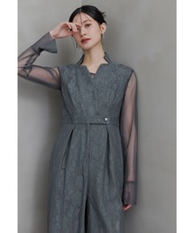 niana（ニアナ）の「ボンディングレースオールインワンドレス 2点セット パンツドレス シアートップス 結婚式 成人式 二次会 同窓会 セレモニー パーティードレス オケージョンドレス お呼ばれ（パンツドレス）」