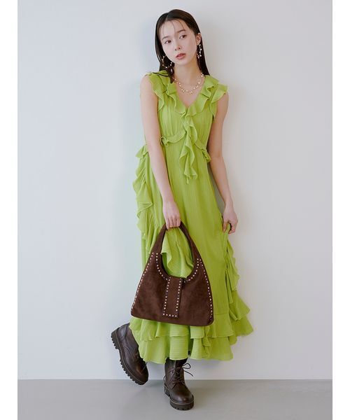 LILY BROWNリリーブラウン ラッフルフリルフレアワンピース ラッフルフリルフレアワンピース（ワンピース）｜LILY BROWN（リリー