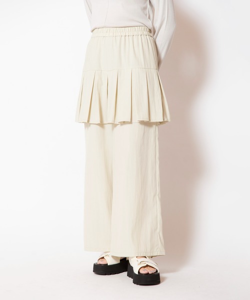 OSMOSIS(オズモーシス)の「タックレイヤードパンツ(その他パンツ・レディース・ピンク/ブラック/ライトベージュ・ONE SIZE)」の4枚目の写真
