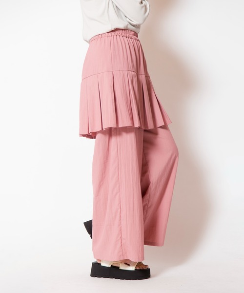OSMOSIS(オズモーシス)の「タックレイヤードパンツ(その他パンツ・レディース・ピンク/ブラック/ライトベージュ・ONE SIZE)」の7枚目の写真