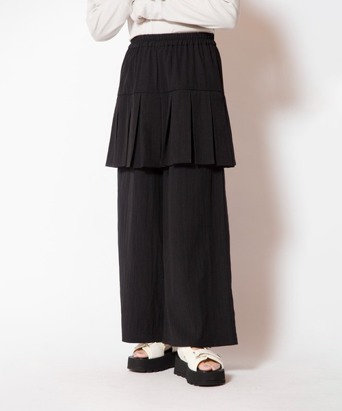 OSMOSIS(オズモーシス)の「タックレイヤードパンツ(その他パンツ・レディース・ピンク/ブラック/ライトベージュ・ONE SIZE)」の8枚目の写真