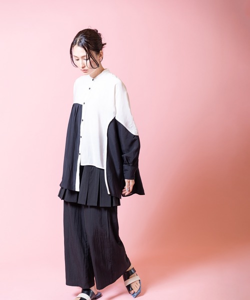 OSMOSIS(オズモーシス)の「タックレイヤードパンツ(その他パンツ・レディース・ピンク/ブラック/ライトベージュ・ONE SIZE)」の11枚目の写真