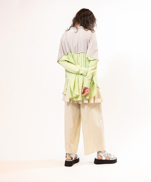 OSMOSIS(オズモーシス)の「タックレイヤードパンツ(その他パンツ・レディース・ピンク/ブラック/ライトベージュ・ONE SIZE)」の15枚目の写真