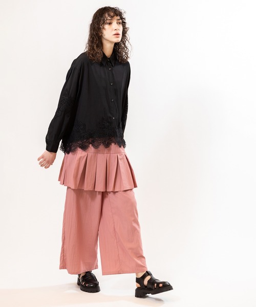 OSMOSIS(オズモーシス)の「タックレイヤードパンツ(その他パンツ・レディース・ピンク/ブラック/ライトベージュ・ONE SIZE)」の21枚目の写真
