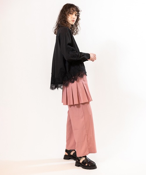 OSMOSIS(オズモーシス)の「タックレイヤードパンツ(その他パンツ・レディース・ピンク/ブラック/ライトベージュ・ONE SIZE)」の22枚目の写真
