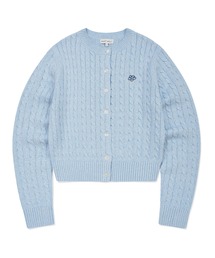 [GISELLEジゼル着用] WOMEN'S CABLE ROUND NECK CARDIGAN