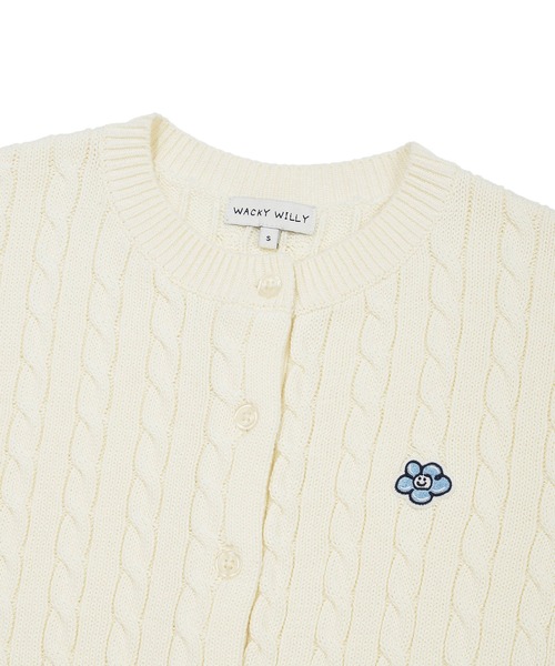 Wacky WiLLy（ワッキーウィリー）の「[GISELLEジゼル着用] WOMEN'S CABLE ROUND NECK CARDIGAN（カーディガン/ボレロ・レディース・クリーム/スカイブルー/レッド・MEDIUM/SMALL）」の12枚目の写真