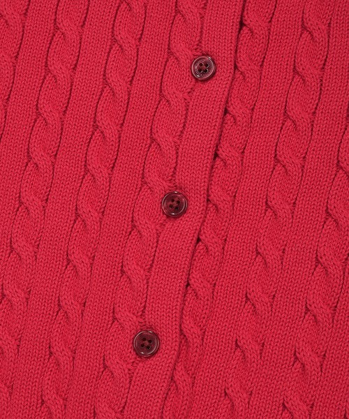 Wacky WiLLy（ワッキーウィリー）の「[GISELLEジゼル着用] WOMEN'S CABLE ROUND NECK CARDIGAN（カーディガン/ボレロ・レディース・クリーム/スカイブルー/レッド・MEDIUM/SMALL）」の4枚目の写真