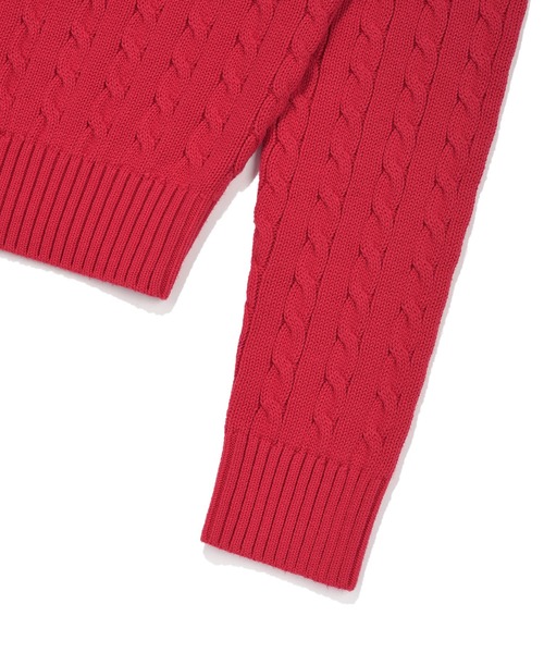 Wacky WiLLy（ワッキーウィリー）の「[GISELLEジゼル着用] WOMEN'S CABLE ROUND NECK CARDIGAN（カーディガン/ボレロ・レディース・クリーム/スカイブルー/レッド・MEDIUM/SMALL）」の5枚目の写真