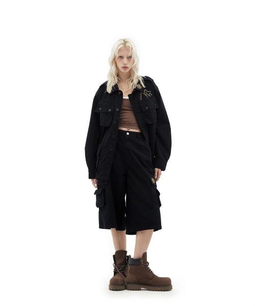 DEFGARMENTS（デフグラメンツ）の「OX. CARGO SHORTS [BLACK]（その他パンツ・レディース・その他・MEDIUM/LARGE/SMALL）」の2枚目の写真