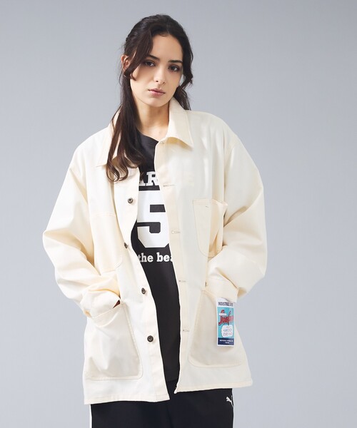 UNIVERSAL OVERALL（ユニバーサルオーバーオール）の「【UNIVERSAL OVERALL / ユニバーサルオーバーオール】カバーオール ジャケット / ユニセックス（ブルゾン・メンズ・ネイビー/アイボリー・L/M）」の14枚目の写真