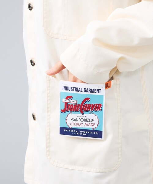 UNIVERSAL OVERALL（ユニバーサルオーバーオール）の「【UNIVERSAL OVERALL / ユニバーサルオーバーオール】カバーオール ジャケット / ユニセックス（ブルゾン・メンズ・ネイビー/アイボリー・L/M）」の21枚目の写真