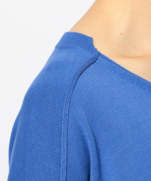 SHARE PARK（シェアパーク）の「コットンカシミヤ　Vネックニット（ニット/セーター・レディース・ホワイト系/イエロー系/レッド系/ブルー系/ネイビー系・1）」の9枚目の写真