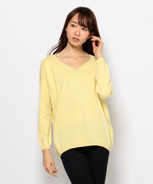 SHARE PARK（シェアパーク）の「コットンカシミヤ　Vネックニット（ニット/セーター・レディース・ホワイト系/イエロー系/レッド系/ブルー系/ネイビー系・1）」の13枚目の写真