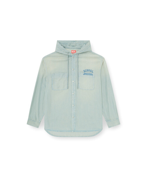 DIESEL(ディーゼル)の「メンズ デニムシャツ D-DEWNY-HOOD-S3(シャツ/ブラウス・メンズ・ライトインディゴブルー・LARGE/SMALL/MEDIUM)」の5枚目の写真