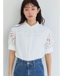 ケミカルレースハーフスリーブシャツ
