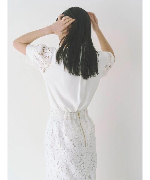 TONAL（トーナル）の「ケミカルレースハーフスリーブシャツ（シャツ/ブラウス・レディース・オフホワイト/ライトブルー/ピンク・MEDIUM）」の10枚目の写真