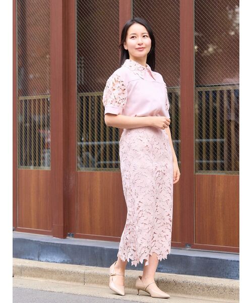 TONAL（トーナル）の「ケミカルレースハーフスリーブシャツ（シャツ/ブラウス・レディース・オフホワイト/ライトブルー/ピンク・MEDIUM）」の15枚目の写真