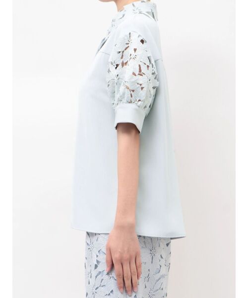 TONAL（トーナル）の「ケミカルレースハーフスリーブシャツ（シャツ/ブラウス・レディース・オフホワイト/ライトブルー/ピンク・MEDIUM）」の18枚目の写真