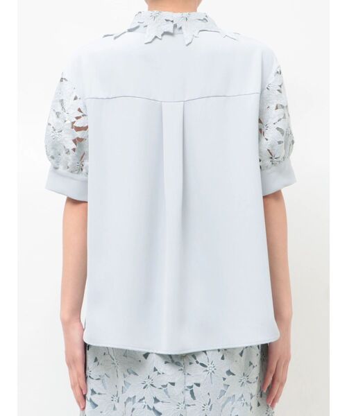 TONAL（トーナル）の「ケミカルレースハーフスリーブシャツ（シャツ/ブラウス・レディース・オフホワイト/ライトブルー/ピンク・MEDIUM）」の19枚目の写真