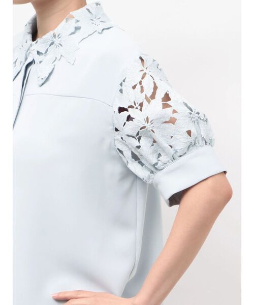 TONAL（トーナル）の「ケミカルレースハーフスリーブシャツ（シャツ/ブラウス・レディース・オフホワイト/ライトブルー/ピンク・MEDIUM）」の21枚目の写真