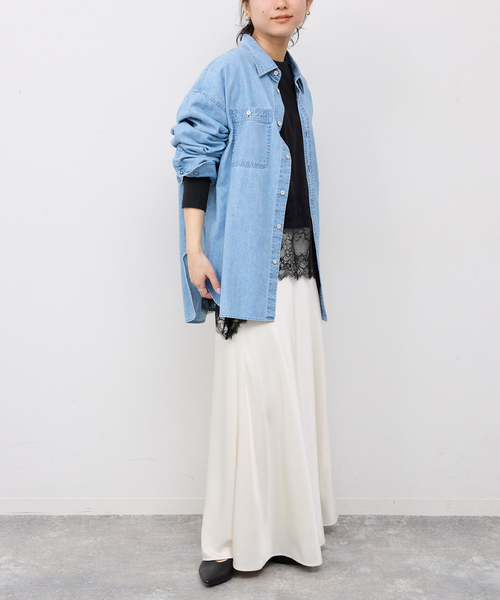 SLOBE IENA（スローブイエナ）の「《追加》レースコンビカットソー2（Tシャツ/カットソー・レディース・ブラック/ホワイト・FREE）」の18枚目の写真