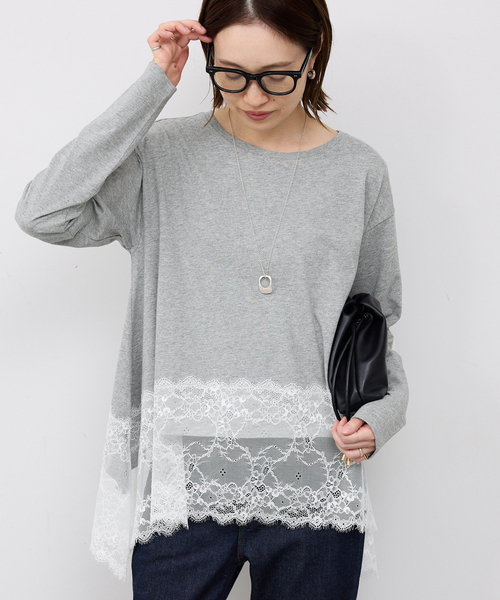 追加》レースコンビカットソー2（Tシャツ/カットソー）｜SLOBE IENA