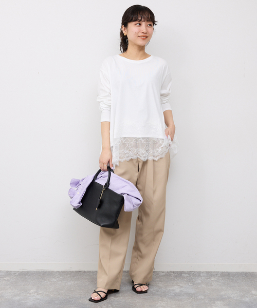 追加》レースコンビカットソー2（Tシャツ/カットソー）｜SLOBE IENA