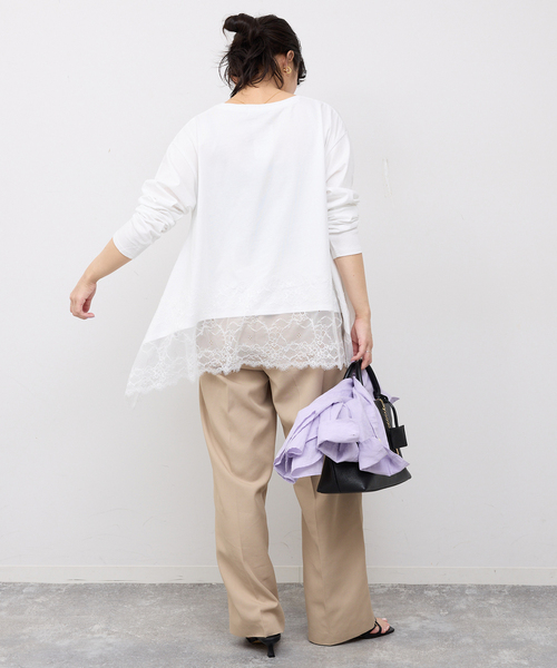 追加》レースコンビカットソー2（Tシャツ/カットソー）｜SLOBE IENA
