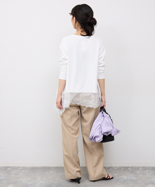 追加》レースコンビカットソー2（Tシャツ/カットソー）｜SLOBE IENA