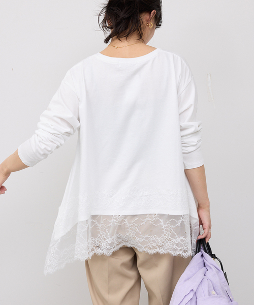追加》レースコンビカットソー2（Tシャツ/カットソー）｜SLOBE IENA