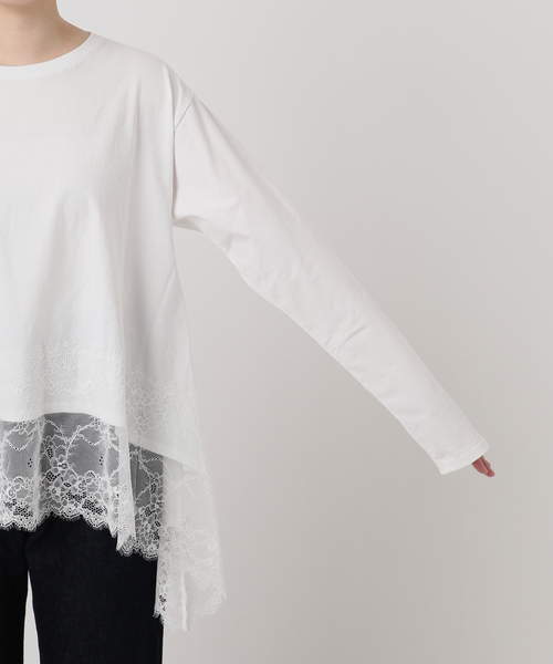追加》レースコンビカットソー2（Tシャツ/カットソー）｜SLOBE IENA