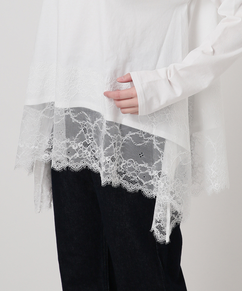 追加》レースコンビカットソー2（Tシャツ/カットソー）｜SLOBE IENA