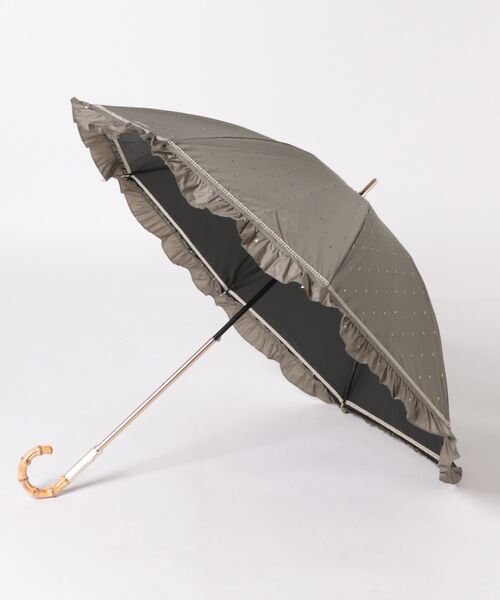 JILL STUART（ジルスチュアート）の「【 JILL STUART（ジル スチュアート）】ラメドットカットジャカードフリル晴雨兼用パラソル(長傘)（長傘・レディース・ベージュ/グレー×ピンク/クリーム/サックスブルー/カーキ/ブラック・FREE）」の5枚目の写真