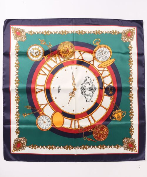 Jines（ジネス）の「クロック柄スカーフ（バンダナ/スカーフ・レディース・ベージュ/グリーン・FREE）」の12枚目の写真