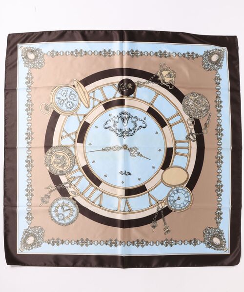 Jines（ジネス）の「クロック柄スカーフ（バンダナ/スカーフ・レディース・ベージュ/グリーン・FREE）」の13枚目の写真