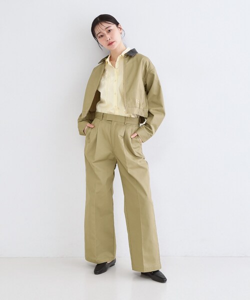 OPAQUE.CLIP(オペークドットクリップ)の「【Dickies(R)×OPAQUE.CLIP】ツータックワイドパンツ(その他パンツ・レディース・ブラウン系その他/オリーブ・03/02)」の10枚目の写真