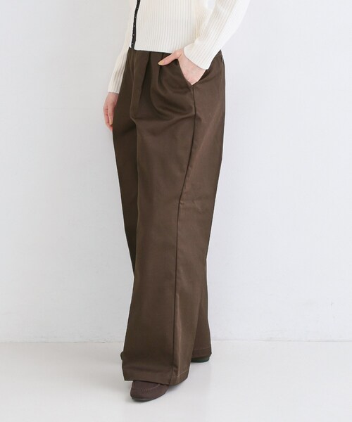 OPAQUE.CLIP(オペークドットクリップ)の「【Dickies(R)×OPAQUE.CLIP】ツータックワイドパンツ(その他パンツ・レディース・ブラウン系その他/オリーブ・03/02)」の7枚目の写真