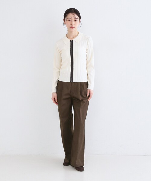 OPAQUE.CLIP(オペークドットクリップ)の「【Dickies(R)×OPAQUE.CLIP】ツータックワイドパンツ(その他パンツ・レディース・ブラウン系その他/オリーブ・03/02)」の6枚目の写真