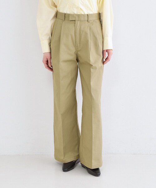 OPAQUE.CLIP(オペークドットクリップ)の「【Dickies(R)×OPAQUE.CLIP】ツータックワイドパンツ(その他パンツ・レディース・ブラウン系その他/オリーブ・03/02)」の3枚目の写真
