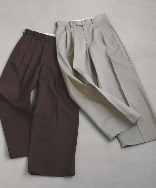 OPAQUE.CLIP(オペークドットクリップ)の「【Dickies(R)×OPAQUE.CLIP】ツータックワイドパンツ(その他パンツ・レディース・ブラウン系その他/オリーブ・03/02)」の12枚目の写真