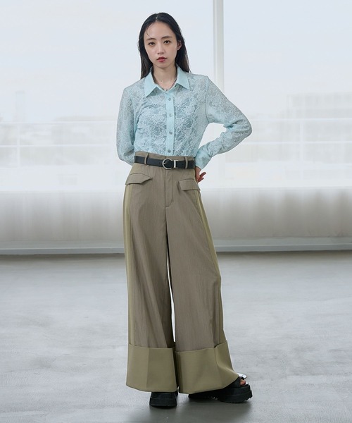 HARE（ハレ）の「カットレースシャツ(HARE)（シャツ/ブラウス・レディース・ブラック/スカイブルー・FREE）」の12枚目の写真