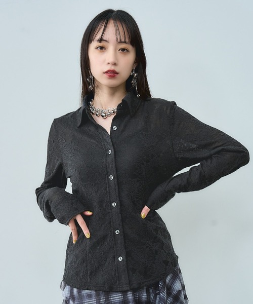 HARE（ハレ）の「カットレースシャツ(HARE)（シャツ/ブラウス・レディース・ブラック/スカイブルー・FREE）」の15枚目の写真