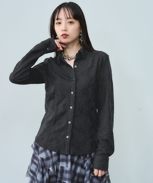 HARE（ハレ）の「カットレースシャツ(HARE)（シャツ/ブラウス・レディース・ブラック/スカイブルー・FREE）」の16枚目の写真