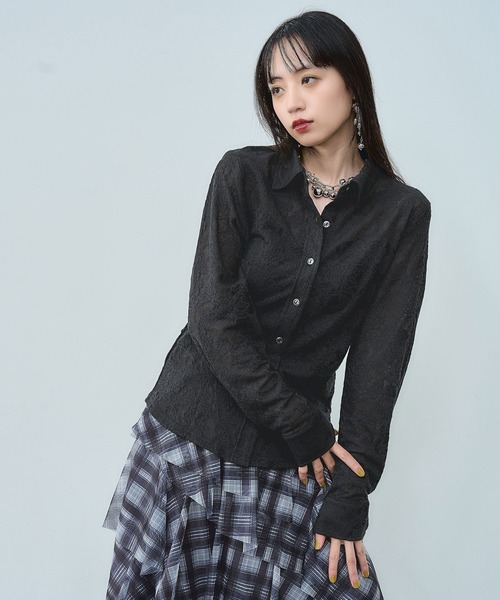 HARE（ハレ）の「カットレースシャツ(HARE)（シャツ/ブラウス・レディース・ブラック/スカイブルー・FREE）」の17枚目の写真