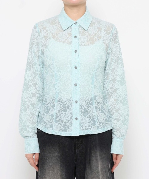 HARE（ハレ）の「カットレースシャツ(HARE)（シャツ/ブラウス・レディース・ブラック/スカイブルー・FREE）」の20枚目の写真